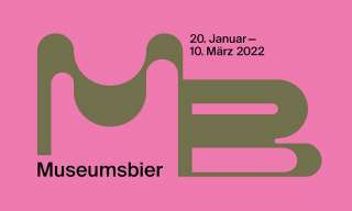 pinker hintergrund mit text: museumsbier 20 januar bis 10 März 2022