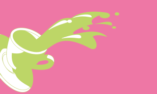 Eine Illustration, die eine umfallende Tasse Kaffee zeigt.